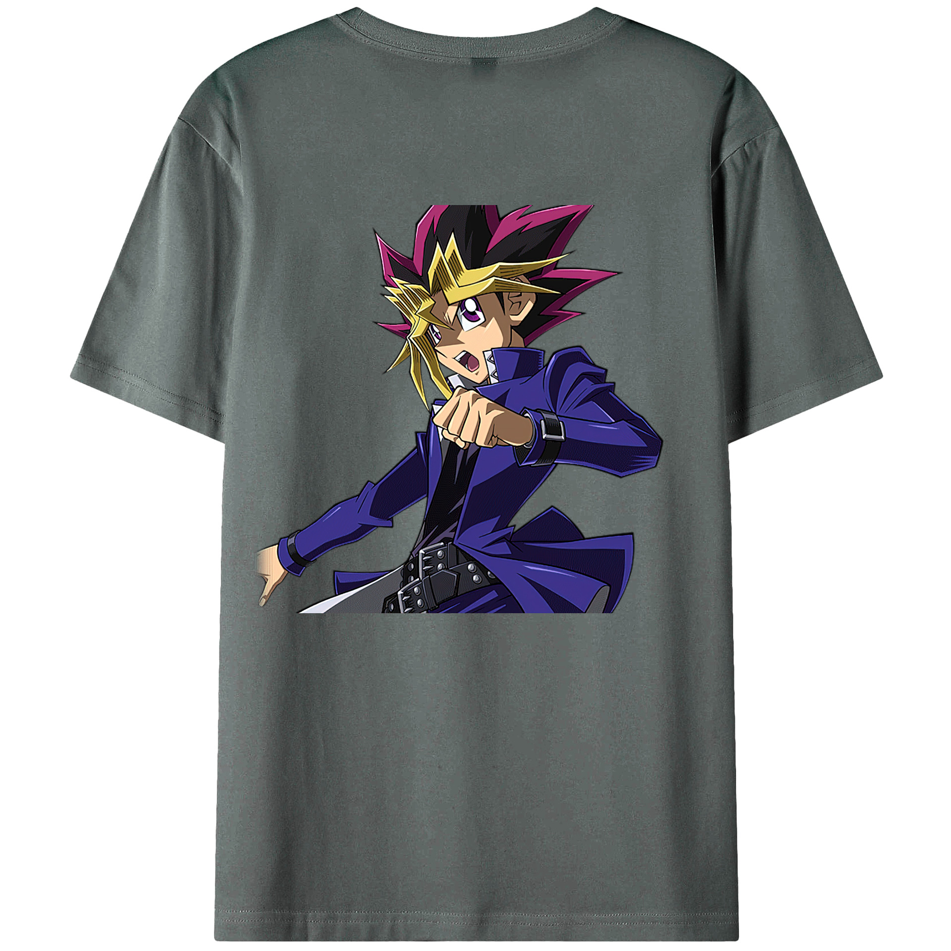 （画像用） 遊☆戯☆王 Yu-Gi-Oh! 綿100％ メンズ半袖Tシャツ（バックプリント） 通気性